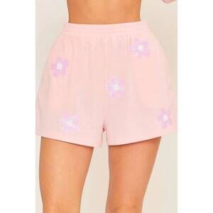 NEW MAINSTRIP flower patch french terry shorts in pink
